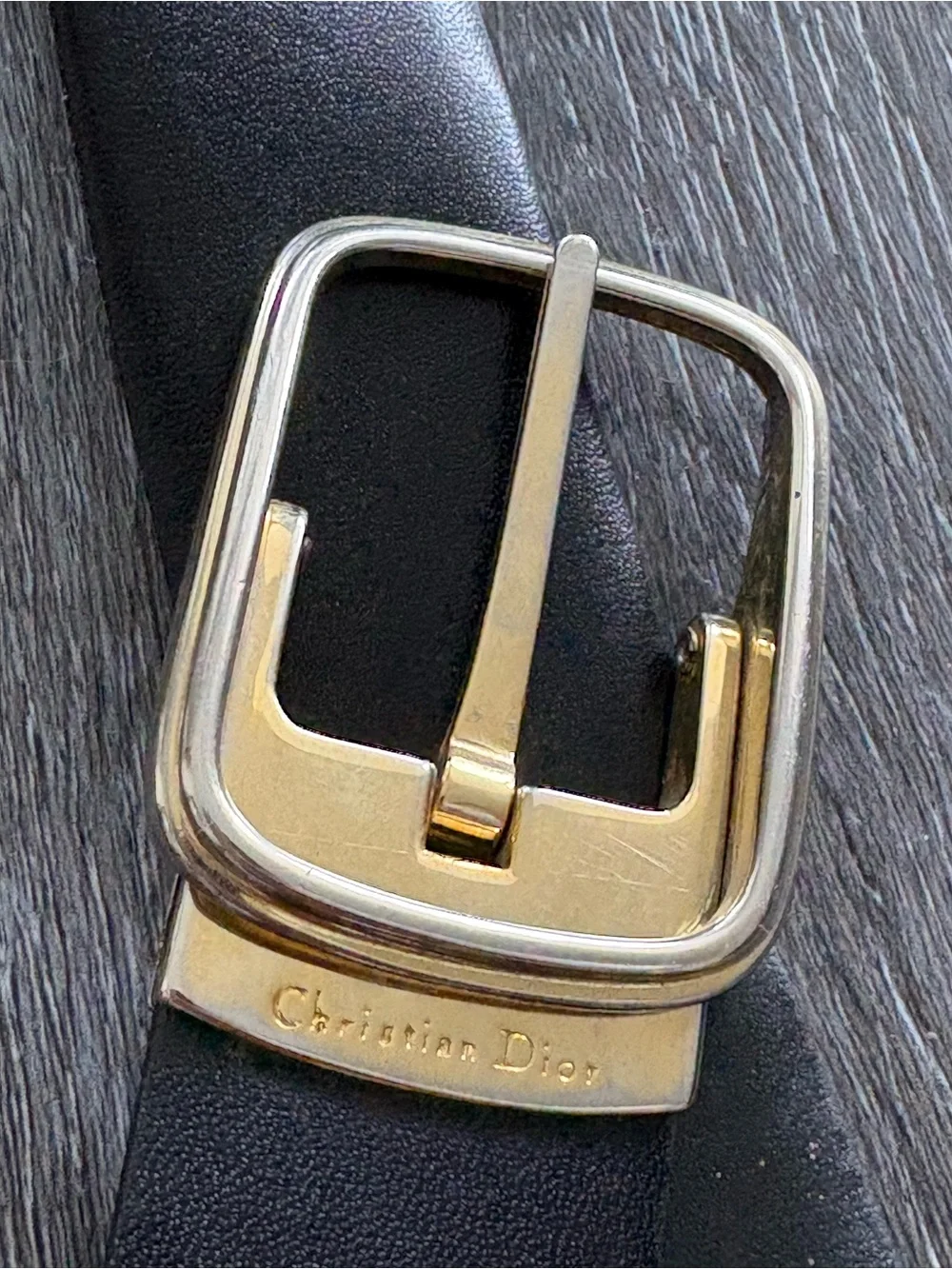 Christian Dior Black double sided belt